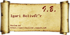 Igari Bolivár névjegykártya